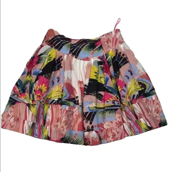 Anthropologie Leifsdottir Printed Pink Skirt Sz 2 - Picture 9 of 9